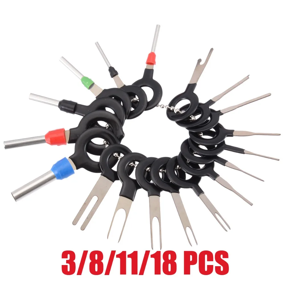 

New Arrivals 3/8/11/18/21Pcs Car Terminal Key Tools Electrical Terminal Wiring Crimp Connector Pin Terminal Removal Key Tool Kit