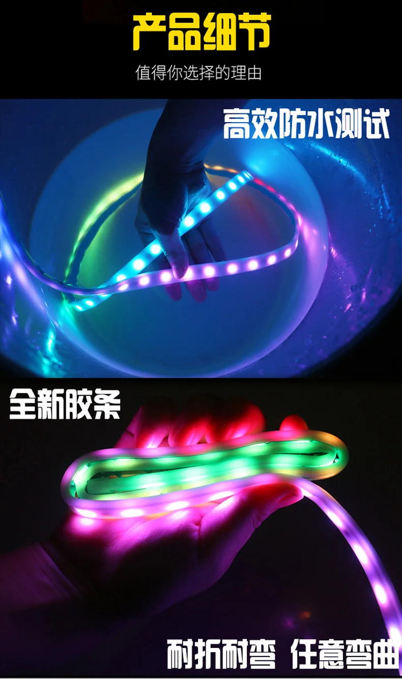 Новинка RGB Автомобильная гибкая светодиодная лента декоративная атмосферная