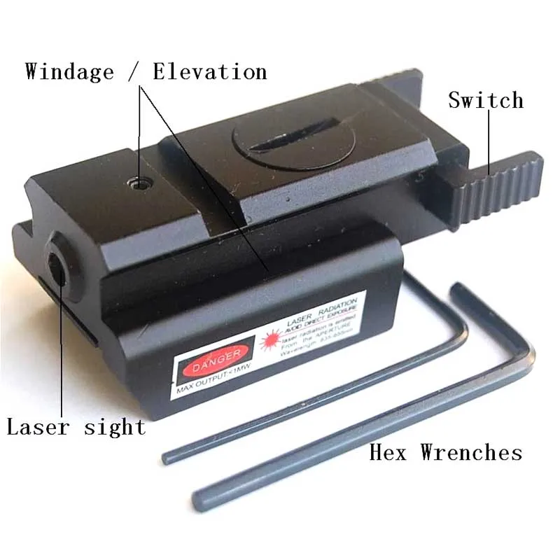 Тактический компактный лазерный прицел 532nm с красной точкой для охотничьего