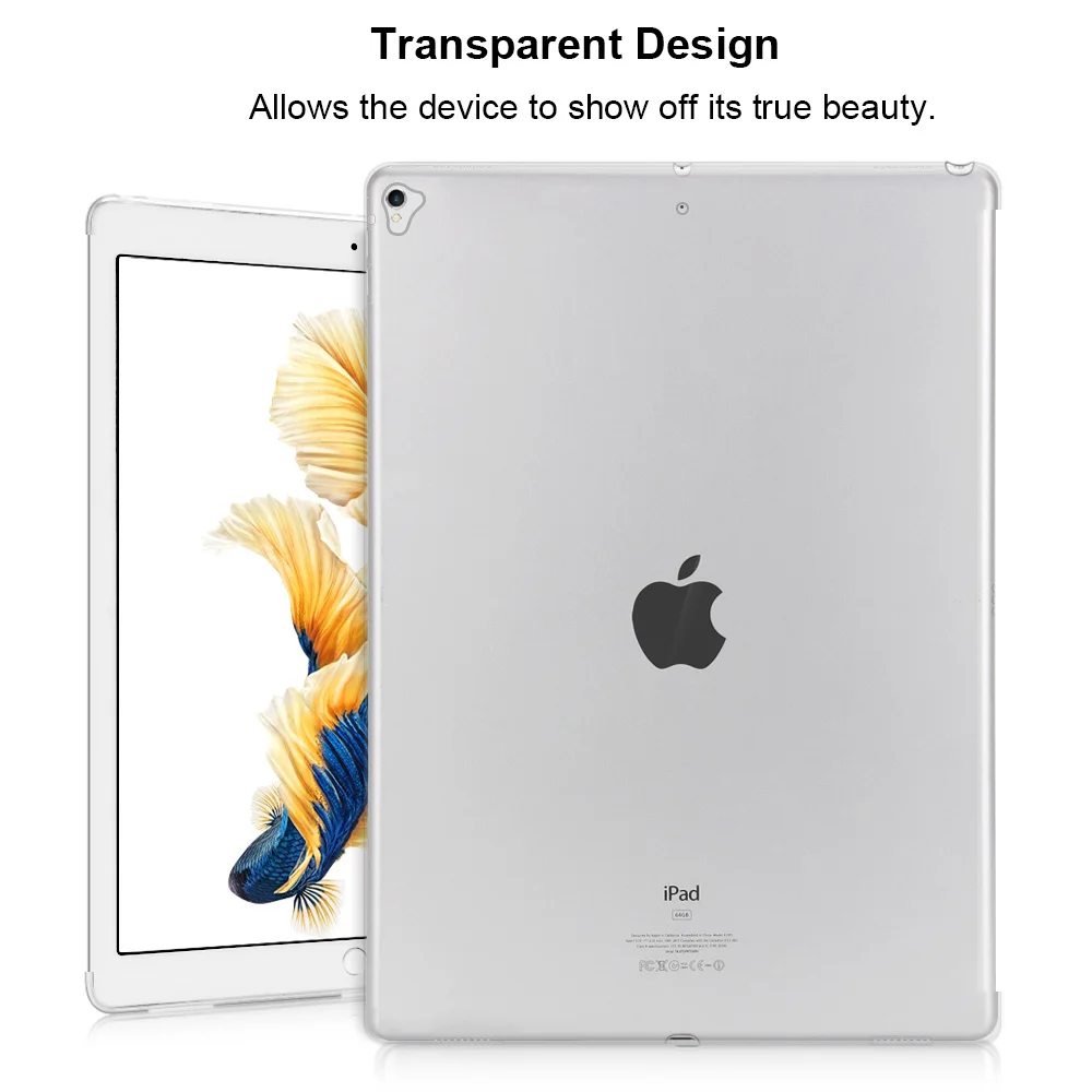 Чехол для iPad Pro 12 9 дюйма 2017 Redlai ультра-тонкий кристально чистый мягкий ТПУ Задний
