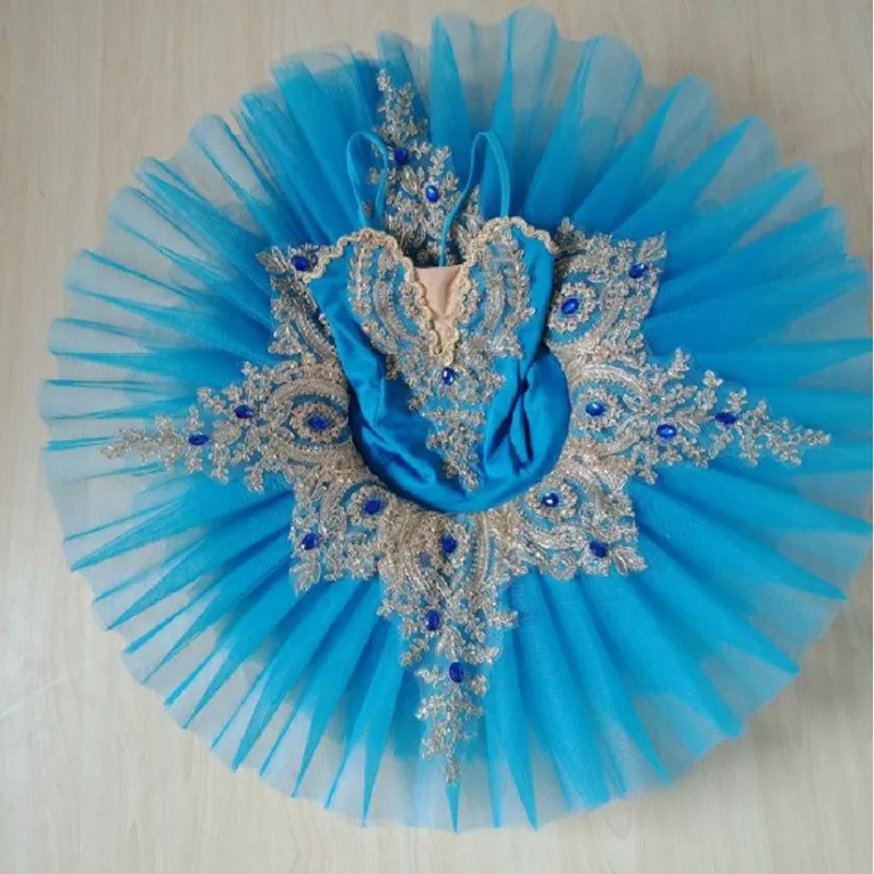 Белое небесно-голубое розовое профессиональное балетное платье-пачка для детей