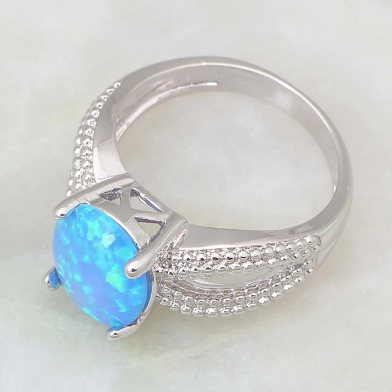 Новые праздничные ювелирные изделия кольцо для женщин синий огненный опал