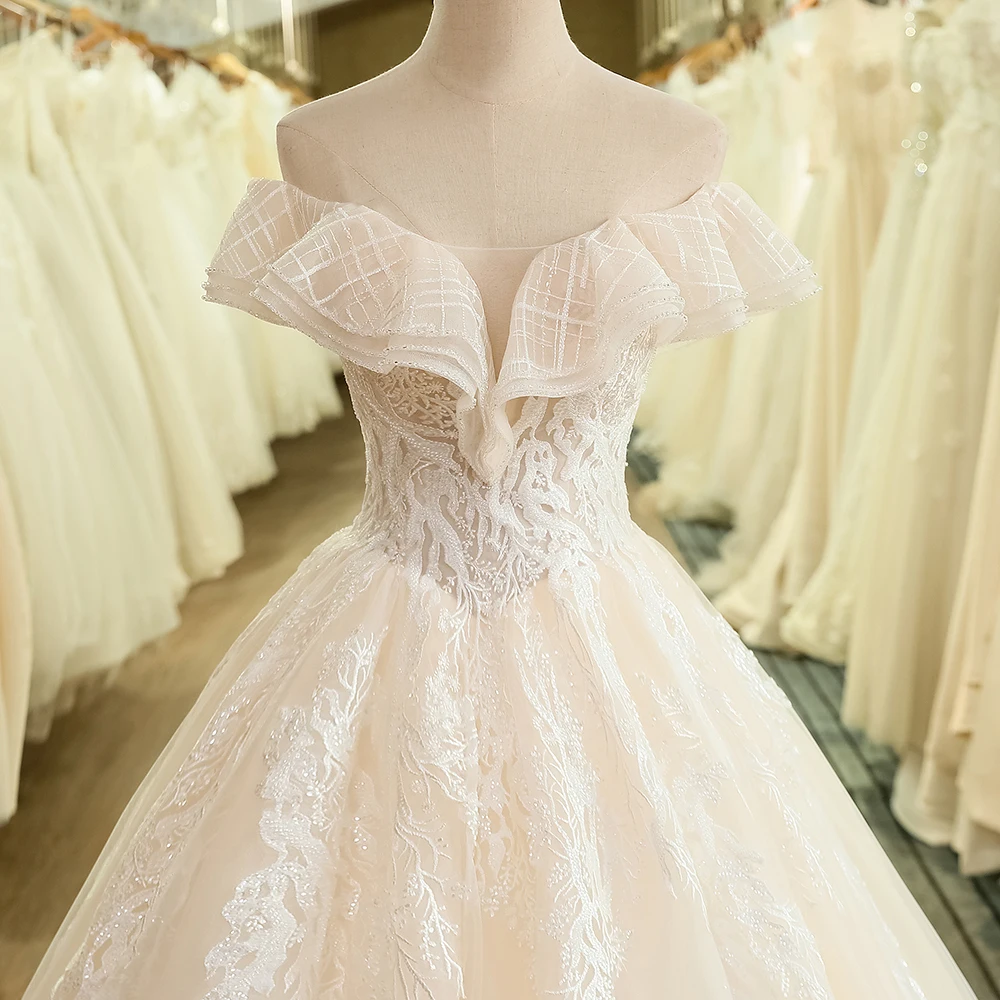 SL 6037 свадебное платье с открытыми плечами Vestido De Noiva 2019 размера плюс открытой