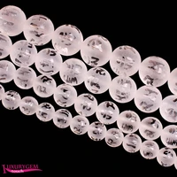 high quality 8101214mm frosted natural white crystal stone round shape diy gems loose beads strand 15 wj326