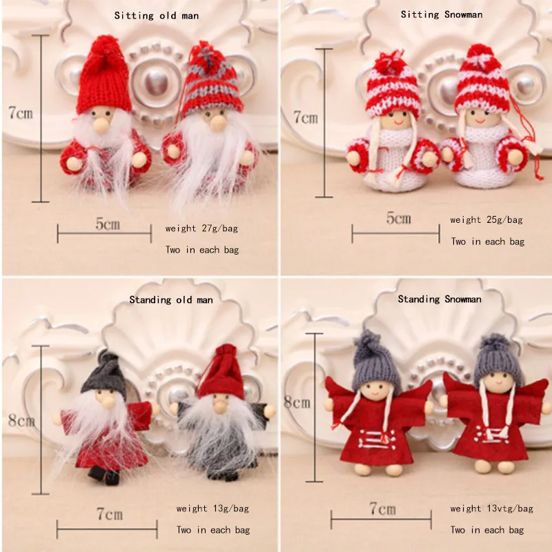 Рождественский милый шерстяной кукольный Декор для девочек 2 шт. декоративная