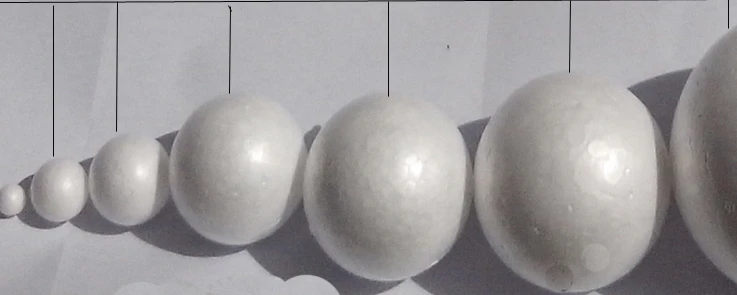 У нас есть мяч из пенопласта разных размеров s (22 см) для поделок сделай сам