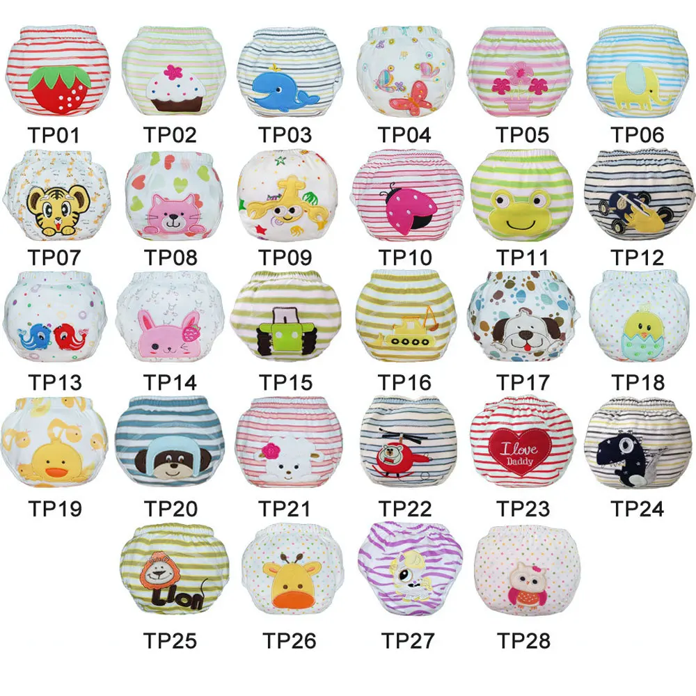 9 шт. приучения к горшку Брюки для девочек Вышивка животного Крестом Картины