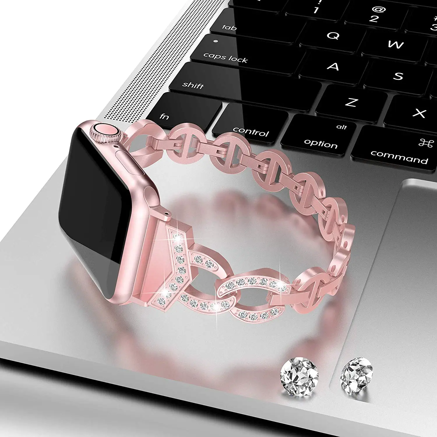 Алмазный ремешок для Apple Watch Band 42 мм 38 мм браслет серии 3 2 1 женский ремешок из нержавеющей стали для Apple Watch 4 Band 40 мм 44 мм