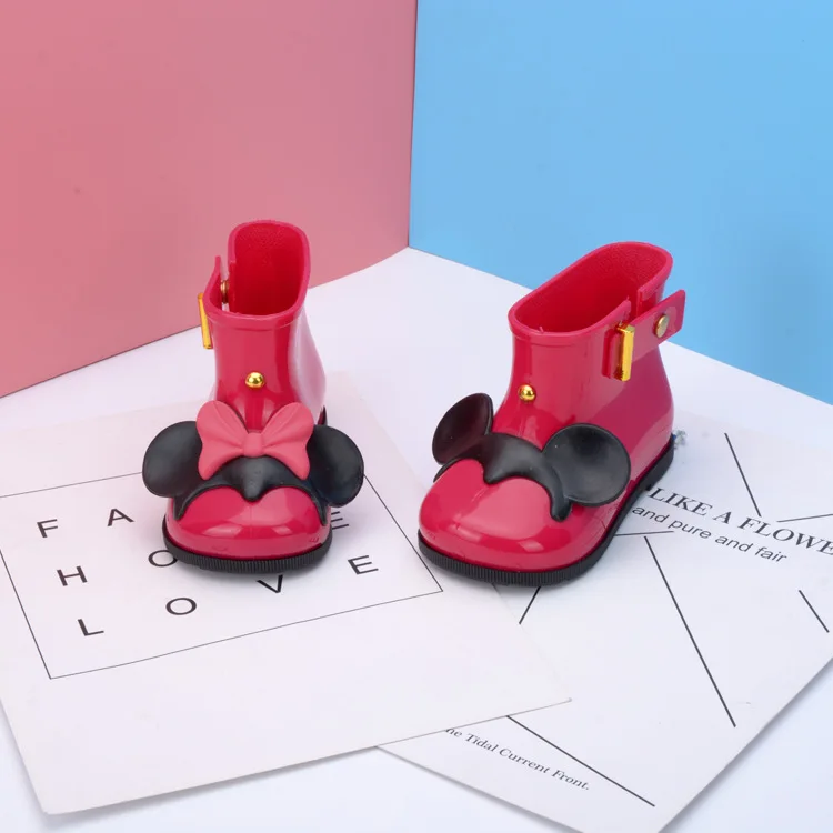 2018 мини Мелисса Детские прозрачные милые дождевые сапоги Нескользящие