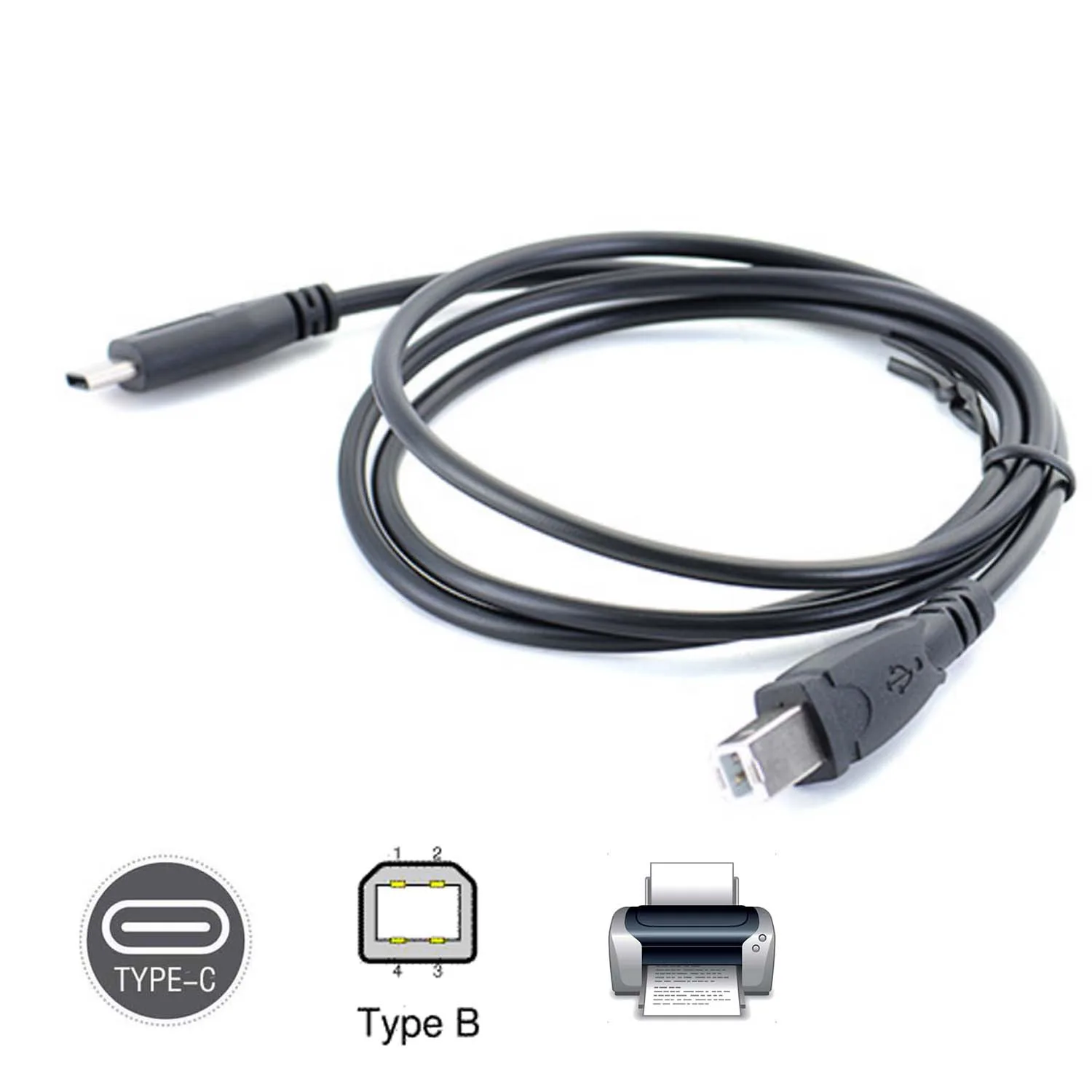 Кабель для передачи данных USB 3 1 Type C с разъемом папа на 2 0 B шнур телефона планшета