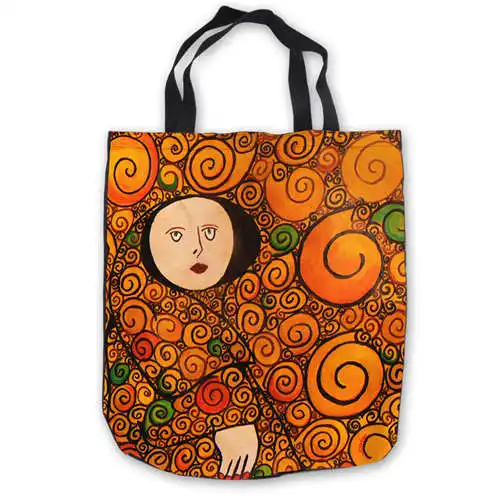 На заказ холст gustav_klimt_-_ ria_munk_(1) сумка-тоут ручная сумка хозяйственная сумка Повседневная пляжная сумка складная 180911-03-45