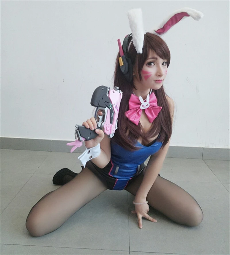 OW D. va и Angel Mercy Ladyro Rabbit костюмы косплей костюм комбинезон Хэллоуин костюмы D. va комбинезоны+ уши+ хвост+ чулок