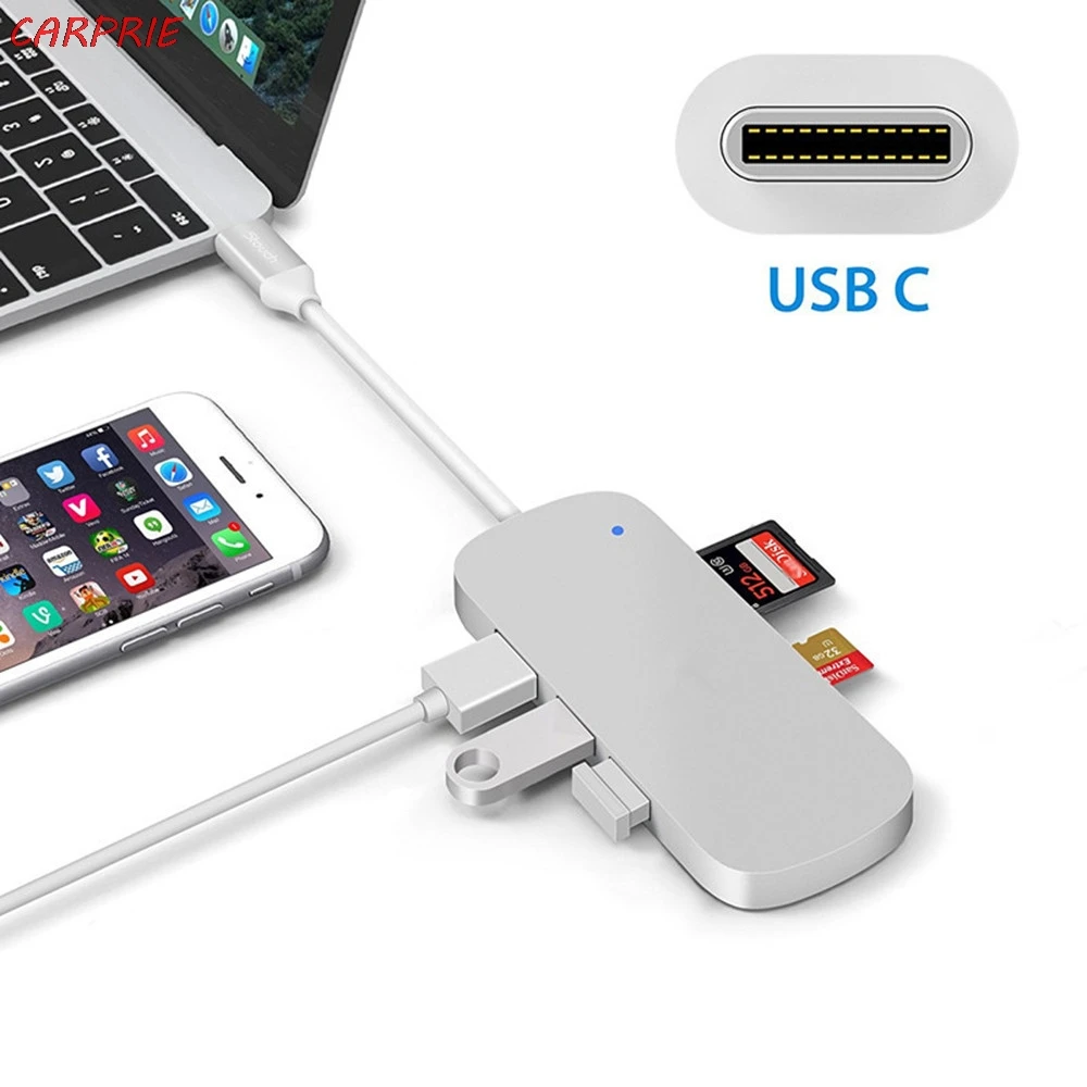 CARPRIE Тип usb C концентратор на 5 в 1 MacBook хаб с USB3.0 и зарядка PD Порты разъёмы