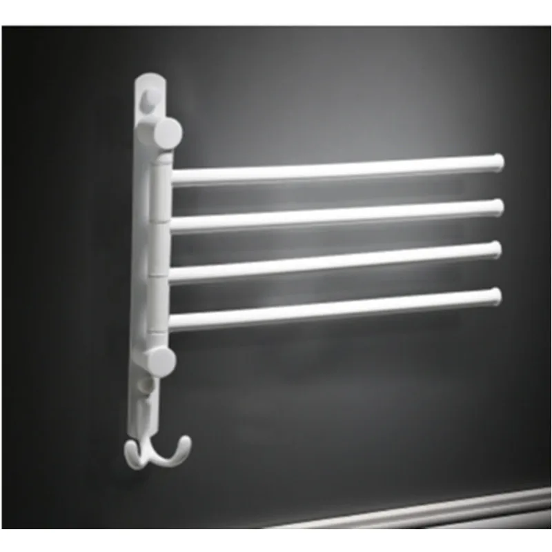 Four Towel Bar Настенный поворотный держатель для полотенец из нержавеющей стали для ванной комнаты - Цвет: Four Towel Bar