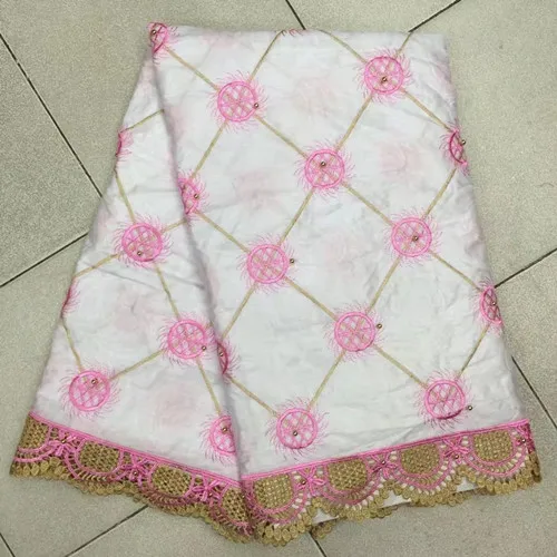 2017 New Fashion African bazin riche getzner Lace Fabric High Quality Embroidery 2yards mesh tulle net lace fabric set! red | Дом и сад