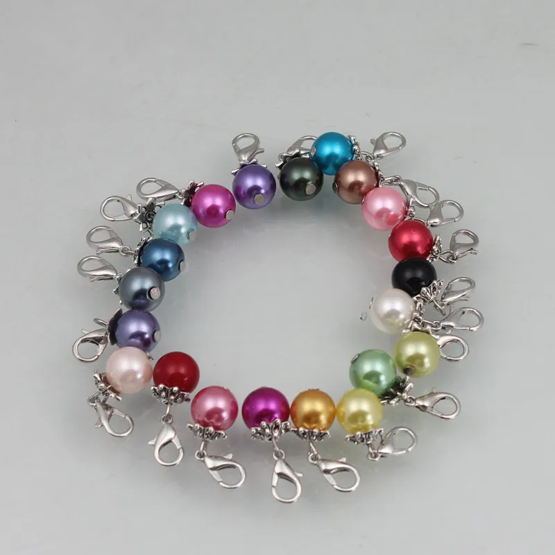 random mixed color 12 шт цветные жемчужные подвески для ожерелья, браслетов, изготовления ювелирных изделий, плавающие бусины ручной работы, подвески для самодельных ювелирных изделий - Окраска металла: random mixed color