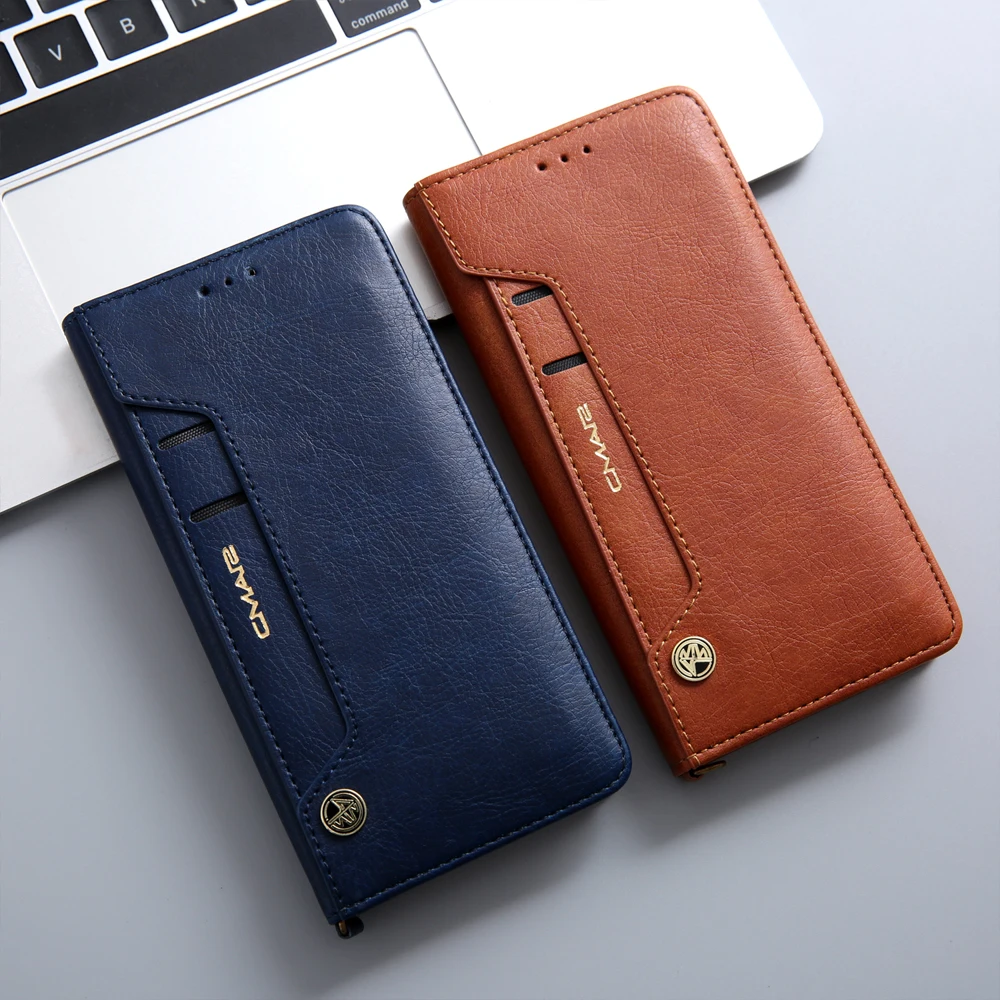 Черный кожаный чехол для Coque Huawei P20 p20 lite с магнитом откидной Чехол Funda Lite серый Borwn