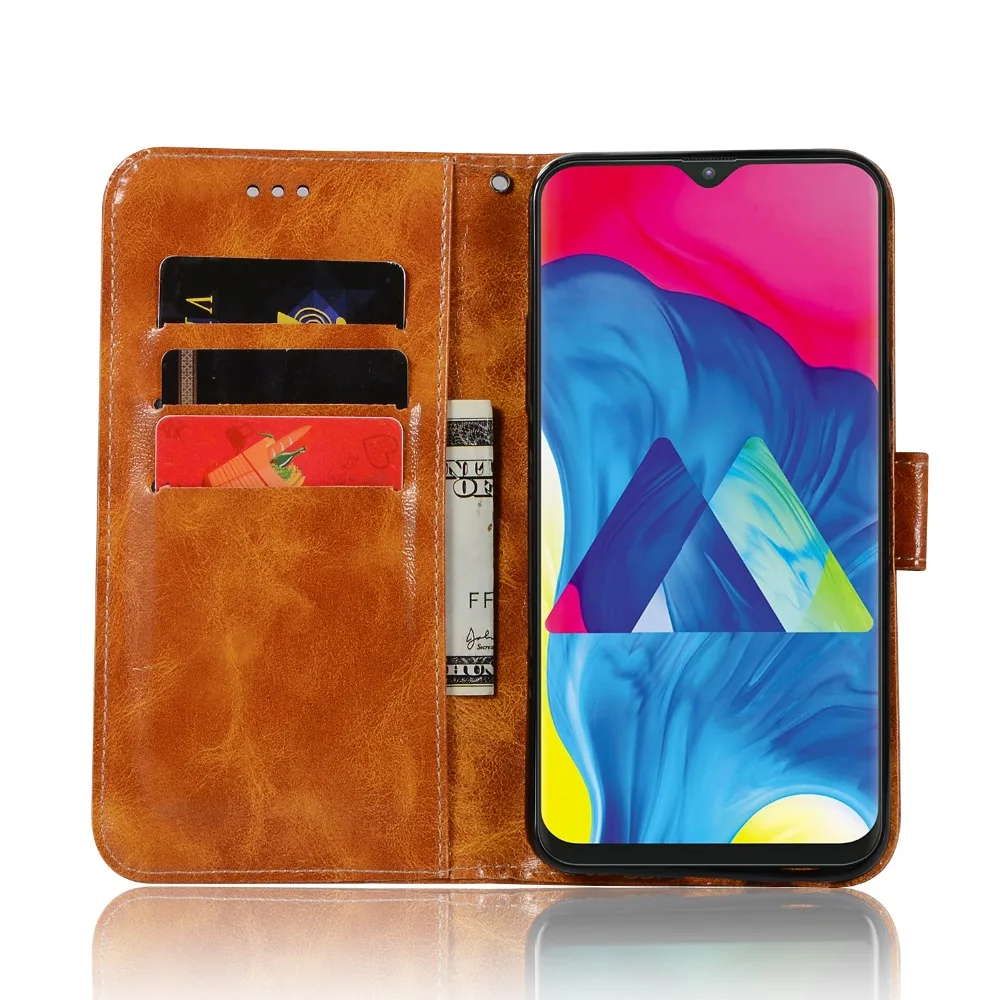 Роскошный Ретро Чехол из искусственной кожи для Samsung Galaxy M20 M10 чехол-кошелек с