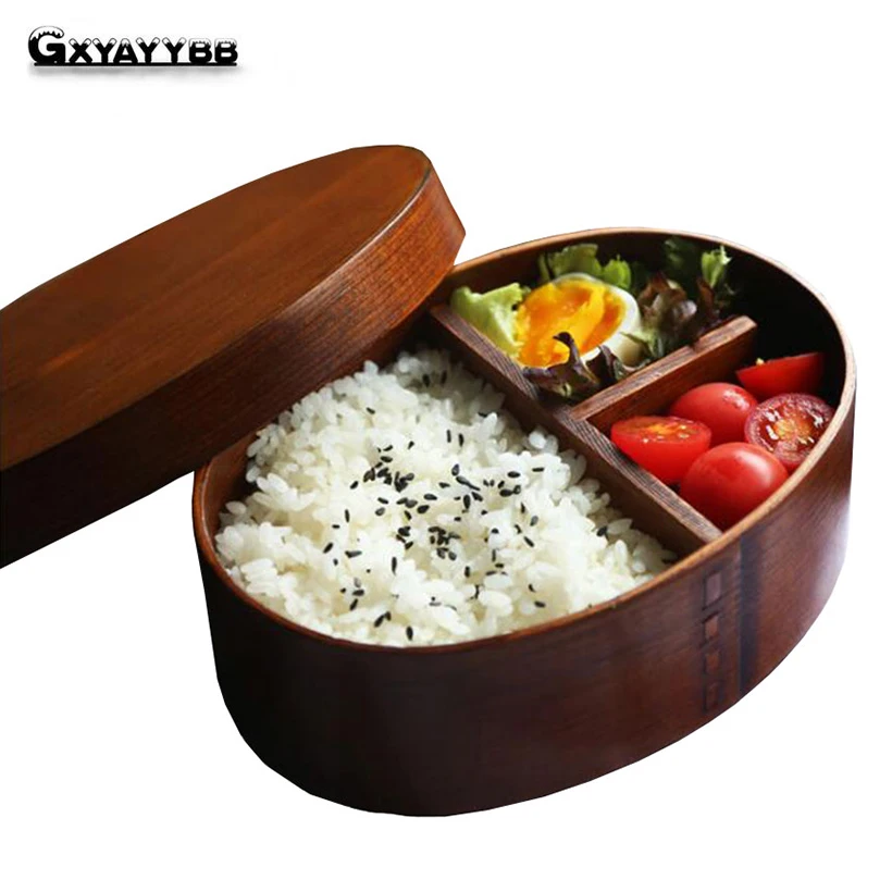 Bento коробки ручной работы натуральная краска деревянная чаша для суши коробка