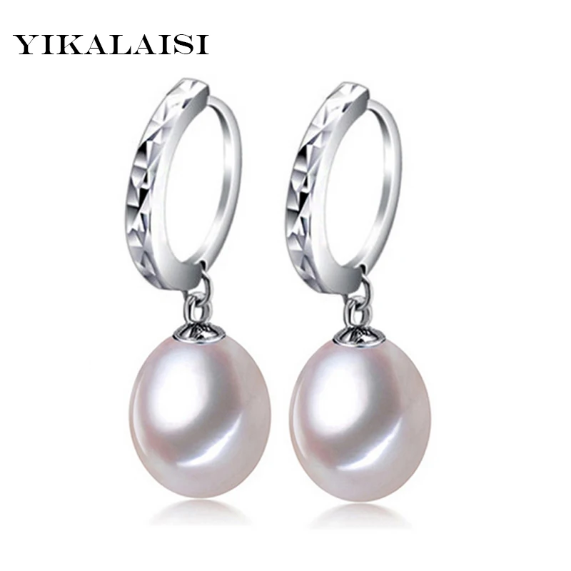 

YIKALAISI 2017 new 925 sterling silver jewelry natural long pearl earrings jewelry for women 9-10mm highquality for women