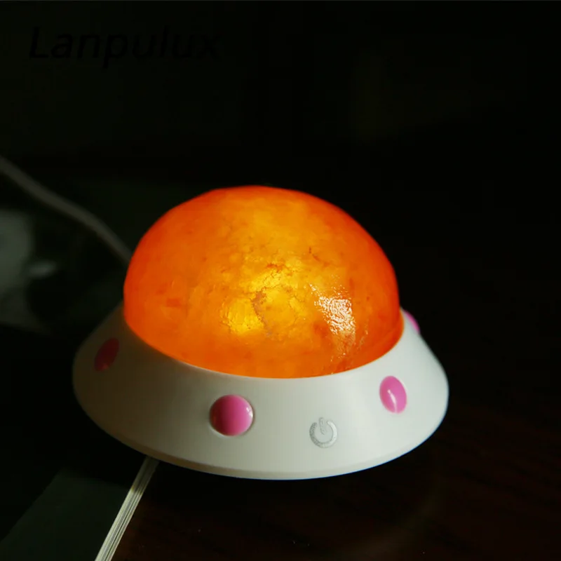 Lanpulux лава лампа UFO форма уникальный дизайн соли ночник USB зарядка глаз Защитные