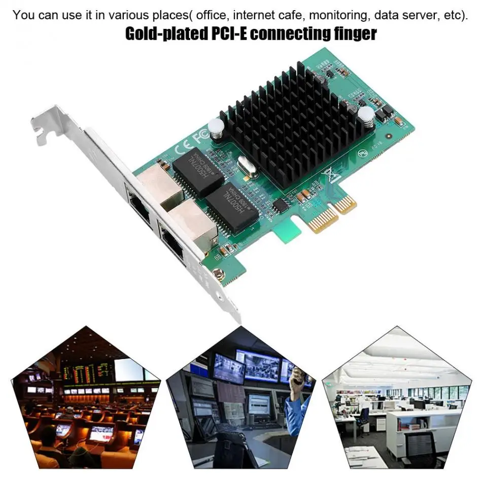 Для Intel 82575EB чип двойной 2 RJ45 порт LAN Gigabit Ethernet сетевой адаптер PCI-E 10/100