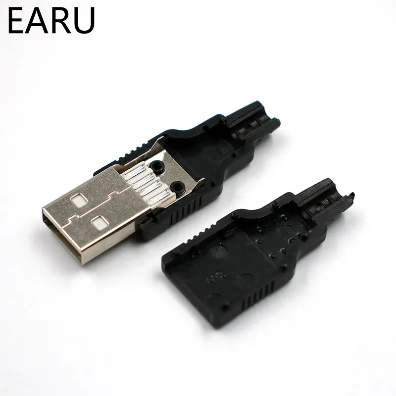 10 шт. 4 контактный разъем USB Type A с черной пластиковой крышкой|Соединители| |