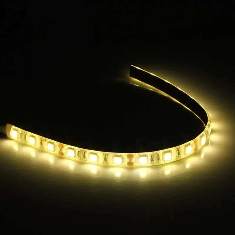 Тёплый белый 30 см 18 светодиодный светильник 5050 SMD чехол для компьютера гибкий светодиодный светильник 12 В водонепроницаемая лента красный синий зеленый желтый теплый белый - Испускаемый цвет: Тёплый белый
