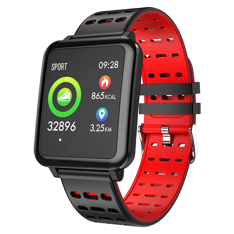 MKSQ8-Red MKS Smartwatch IP67 водонепроницаемые носимые устройства Bluetooth Шагомер монитор сердечного ритма цветной дисплей умные часы для Android/IOS - Цвет: MKSQ8-Red