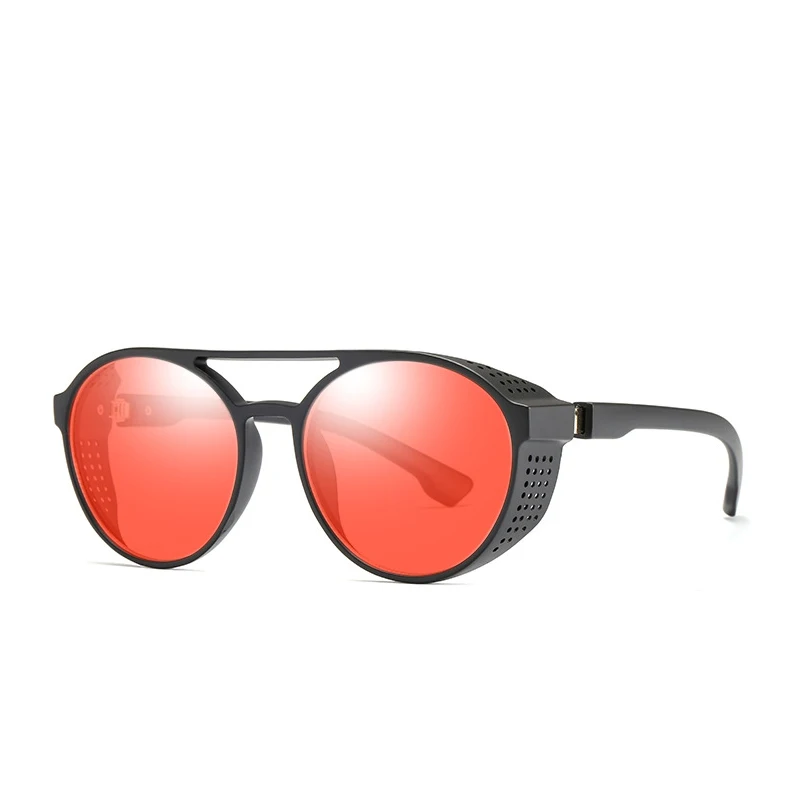 Солнцезащитные очки Xinfeite в стиле ретро круглые зеркальные стимпанк с цветным