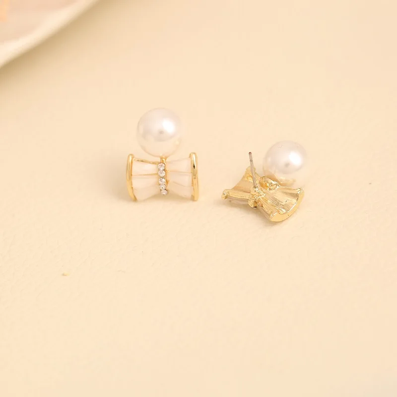 2017 новое поступление женские популярные жемчужные серьги гвоздики в форме банта