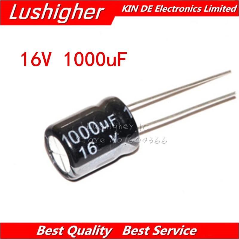 

10PCS 16V1000UF 10*13mm 1000UF 16V 10x13 mm Aluminum Electrolytic Capacitor DIP