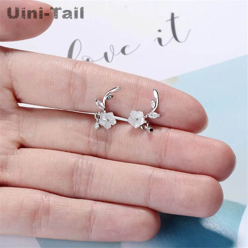 Серьги Uini Tail новинка яркие серьги в виде цветка с натуральной ракушкой ручная