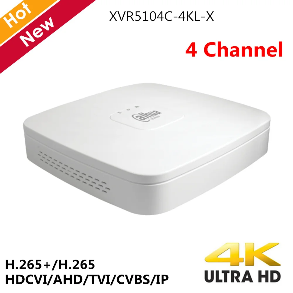 Dahua 4K 4-канальный XVR5104C-4KL-X Смарт 1U цифровой видеорегистратор H.265+/H.265 HDMI p2p Dahua XVR для системы видеонаблюдения ip