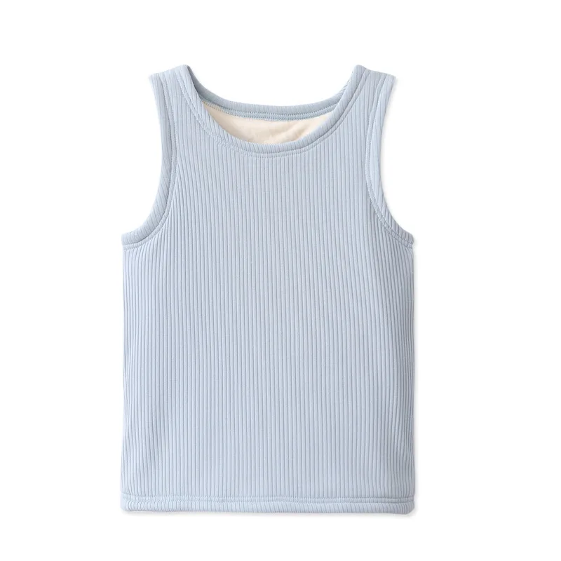 Light Blue Унисекс; детская зимняя флисовая жилетка; пальто; детская теплая одежда для мальчиков и девочек; жилет; шесть цветов - Цвет: Light Blue