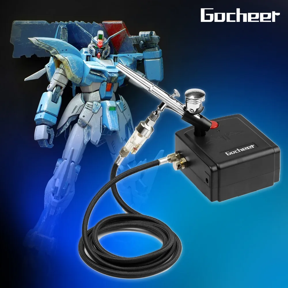 Gocheer 100-250 В Мини Аэрограф Комплект с компрессором моделирующее Двойное действие