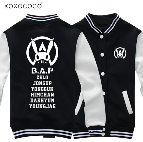 Kpop bap b. a. p все имена участников/однобортные бейсбольные куртки с принтом кролика