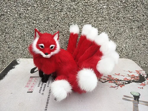 Новая модель модели red fox пластиковая и меховая искусственная кукла подарок 35x18 см