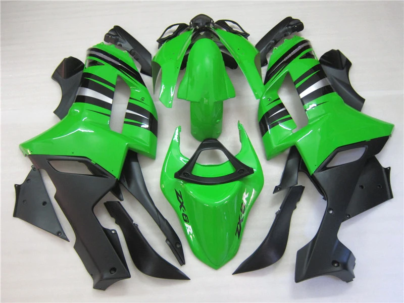 Мотоцикл Обтекатели для Kawasaki ZX6R комплекты обтекателей 2007 2008 цвета: зеленый