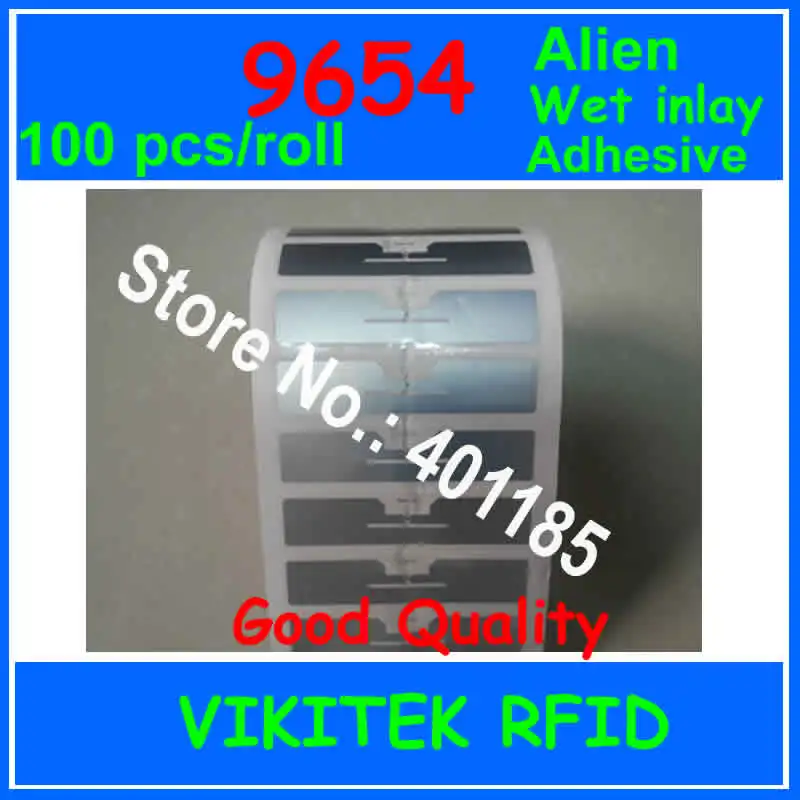 Alien authoried 100 шт. в рулоне 9654 Клей UHF RFID влажная инкрустация 860 960 МГц Higgs3 EPC C1G2 ISO18000 6C