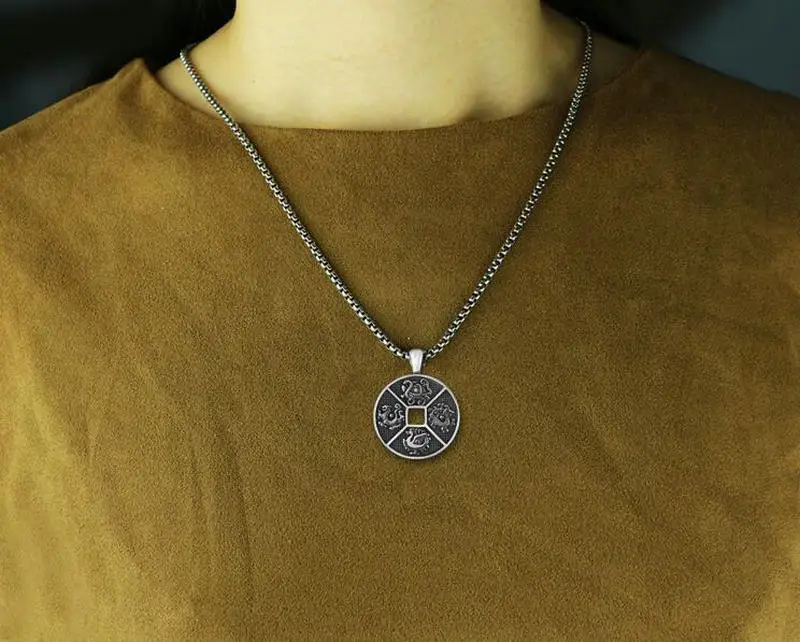 Мужская подвеска из нержавеющей стали мужские кулоны с четырьмя зверями кулон