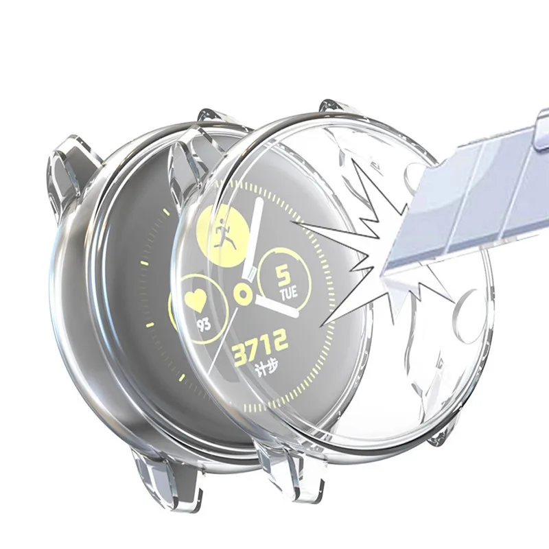 Чехол для защиты экрана от царапин Samsung Galaxy Watch Active мягкий бампер из ТПУ