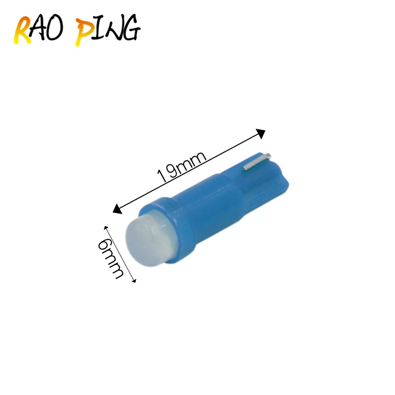 

Raoping 10PCS T5 Led Bulb Car Ceramic COB Dashboard Bulbs Led Tail Light Auto Wedge Light Lamp Bulb 12V White Blue Red Green