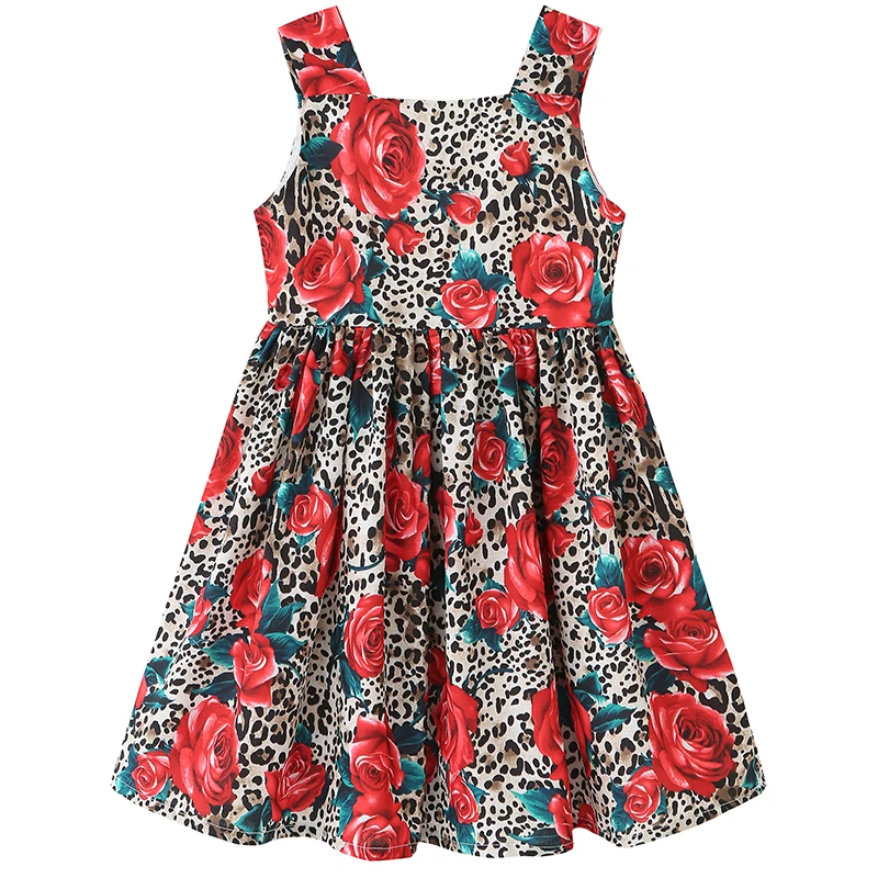 Летнее платье для девочек Robe Fille Детское с цветочным принтом Костюм принцессы