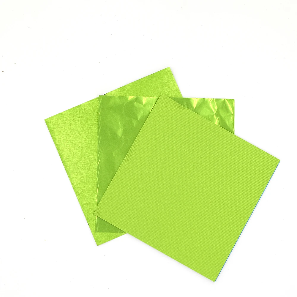 Зеленая Тисненая Бумага из фольги для подарка ручной работы шоколадная бумага