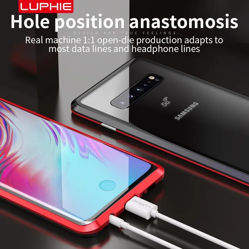 Для Samsung Galaxy S10 5G LUPHIE магнит Адсорбция металлический бампер передний задний
