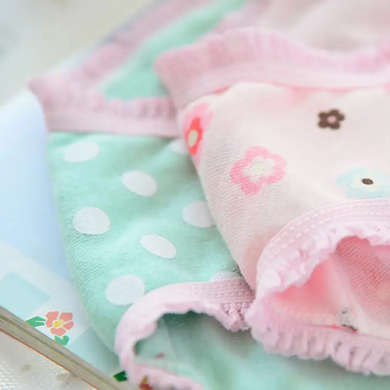 5 шт. детское мягкое нижнее белье для девочек Короткие хлопковые трусы на