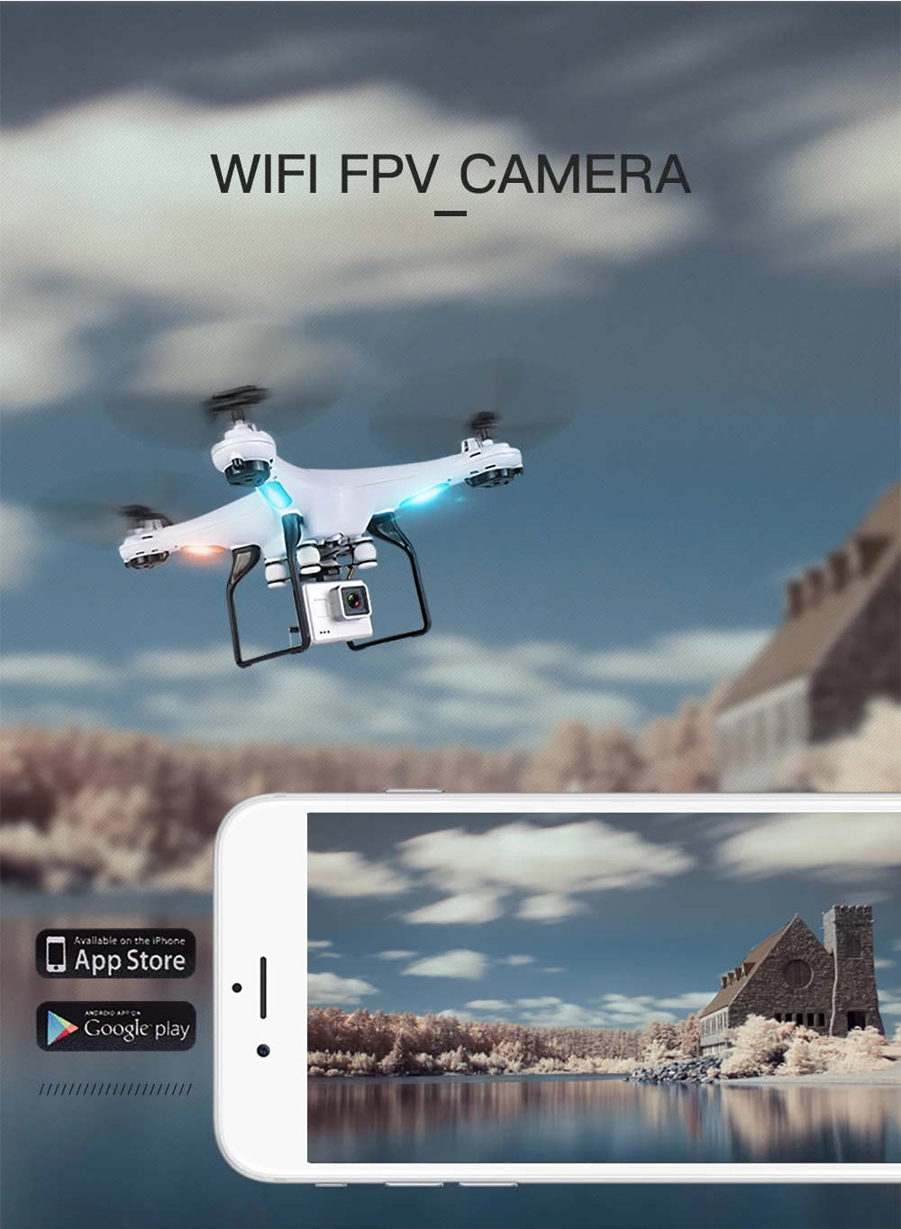 SG600 RC Дрон 2,4G селфи-Квадрокоптер самолет с 0.3MP Wifi FPV камера удержание высоты авто возврат Безголовый