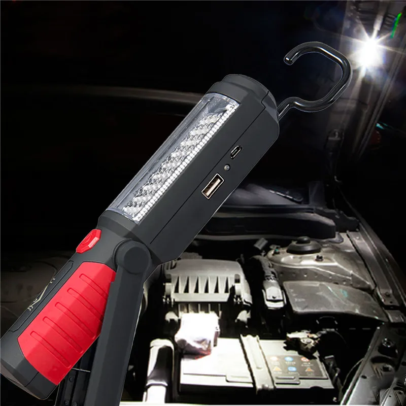 Новый USB зарядный 36 + 5 светодиодный фонарик магнитный Рабочий фонарь крючок