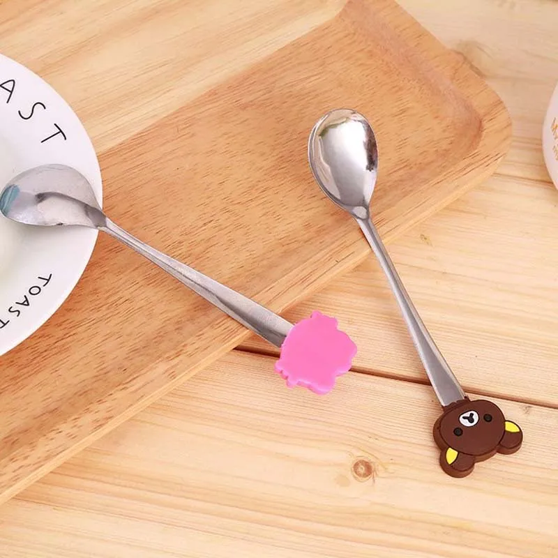 2 шт. детская ложка из нержавеющей стали с мультяшным рисунком посуда для
